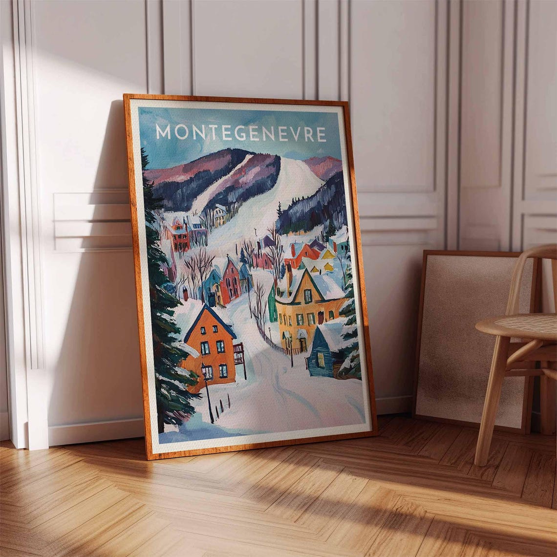 Skiing Travel Poster Montgenvre Ski Print France Travel Print Skiing Art Skiing Print Winter Sport Art Ski Gift - Image 3