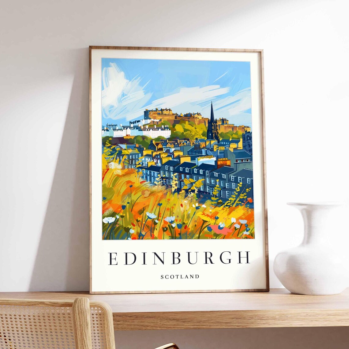 Edinburgh Scotland Minimalist City Map Art Print