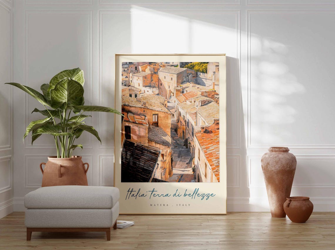 Matera Poster Italian Travel Print Matera Travel Art Matera Wall Art Italy Art Italy Travel Decor Italian Travel Gift - Image 3