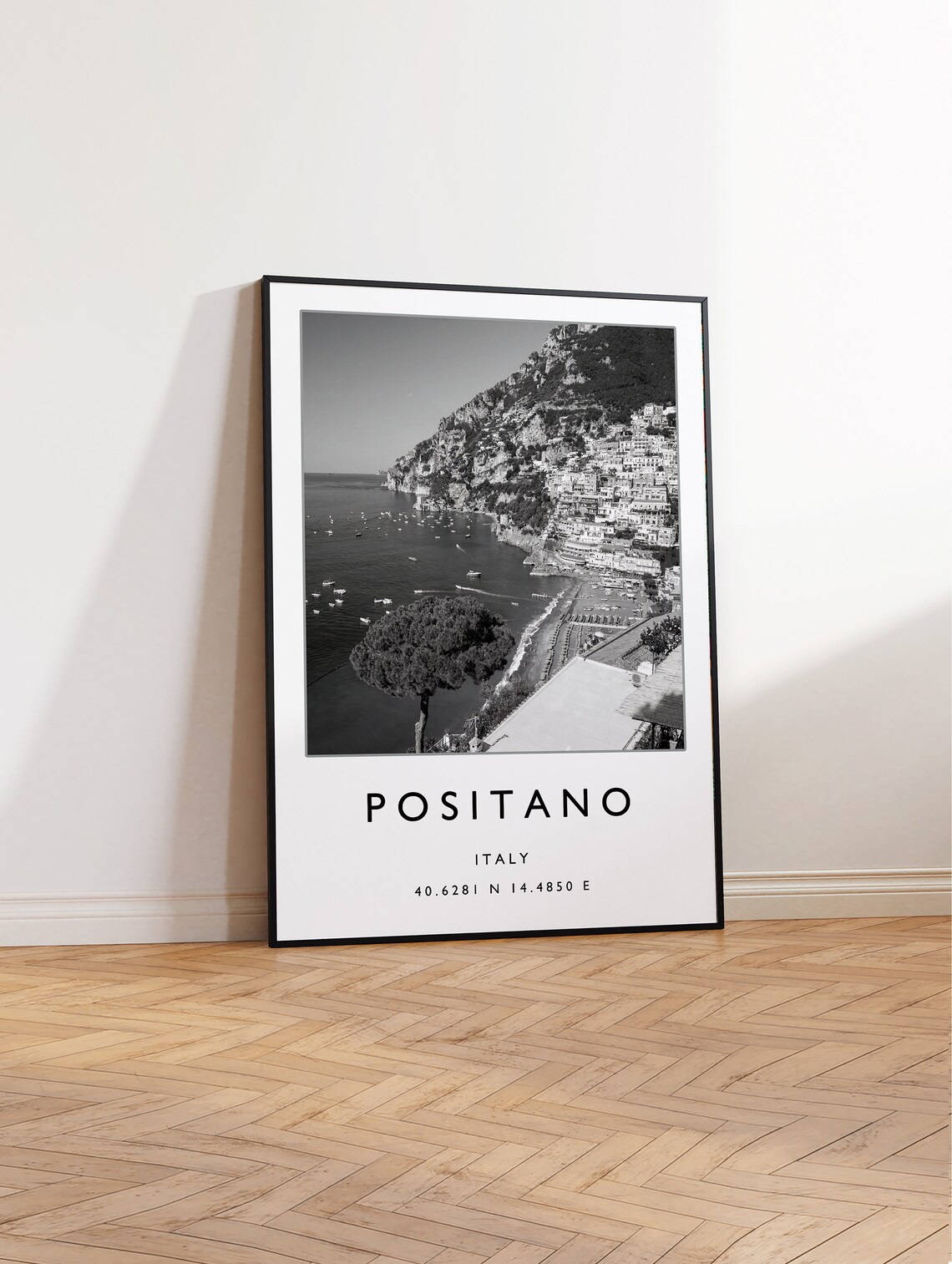 Positano Travel Poster, Black And White Italy Art Print - Image 2