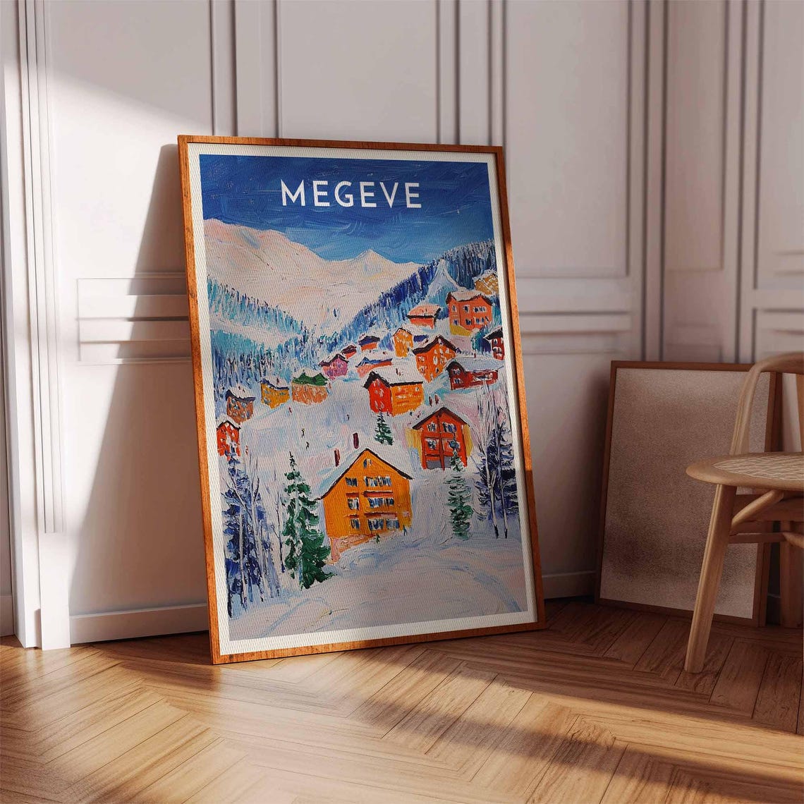 Skiing Travel Poster Megve Ski Print France Travel Print Skiing Art Skiing Print Winter Sport Art Ski Gift - Image 3