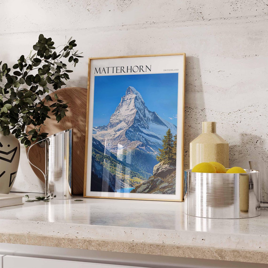 Matterhorn Poster Matterhorn Travel Print Swiss Decor Europe Travel Poster European Wall Art Switzerland Wall Art Mountain Poster - Image 2