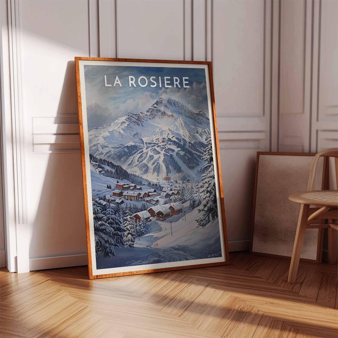 Skiing Travel Poster La Rosire Ski Print France Travel Print Skiing Art Skiing Print Winter Sport Art Ski Gift - Image 2