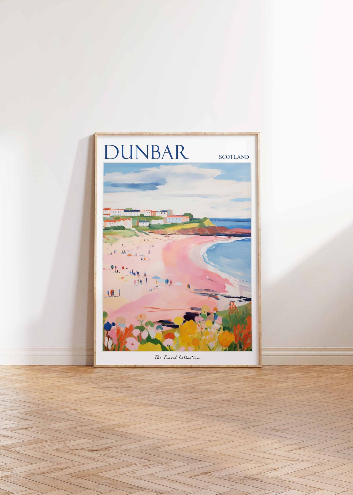 Dunbar Scotland Pink Sand Beach Coastal Town Wildflower Poster - Image 2