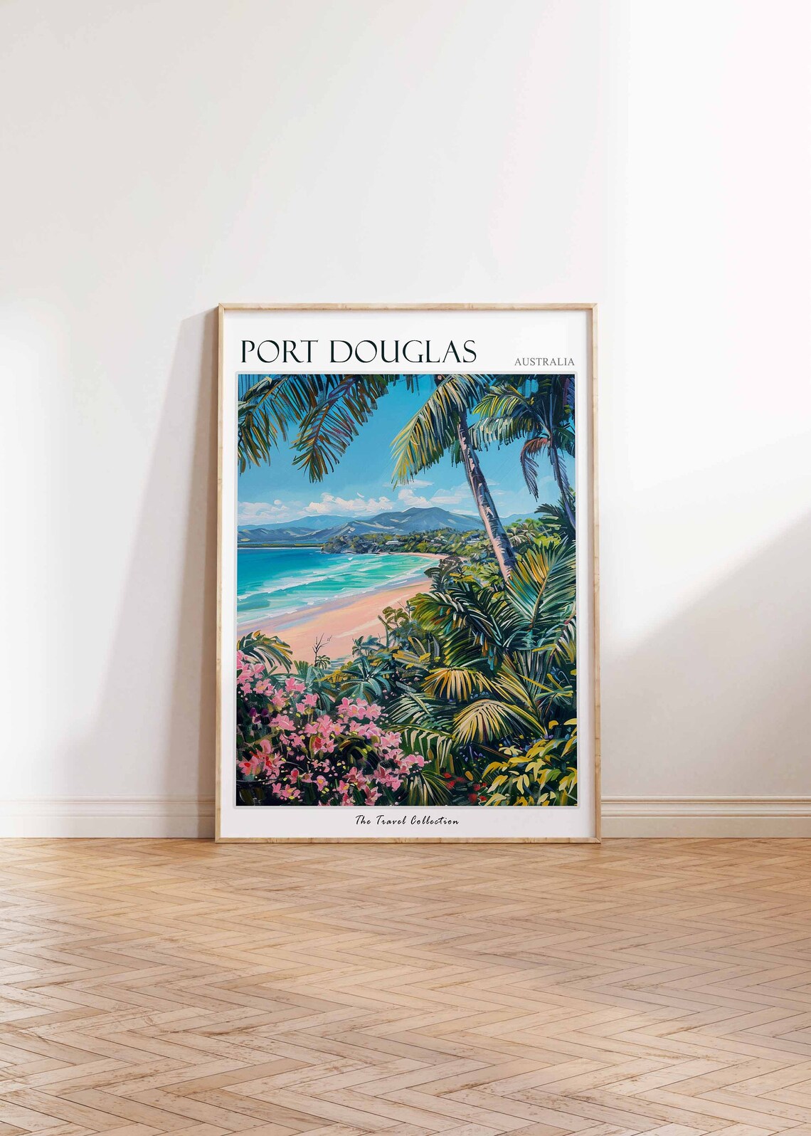 Port Douglas Australia Tropical Beach Palms Flowers Queensland Travel Poster - Image 2