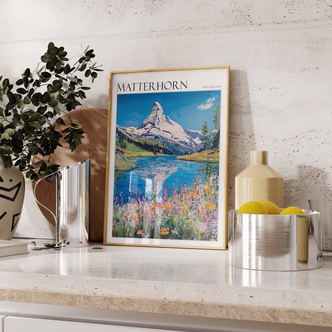 Matterhorn Poster Matterhorn Travel Print Swiss Decor Europe Travel Poster European Wall Art Switzerland Wall Art Mountain Poster - Image 2