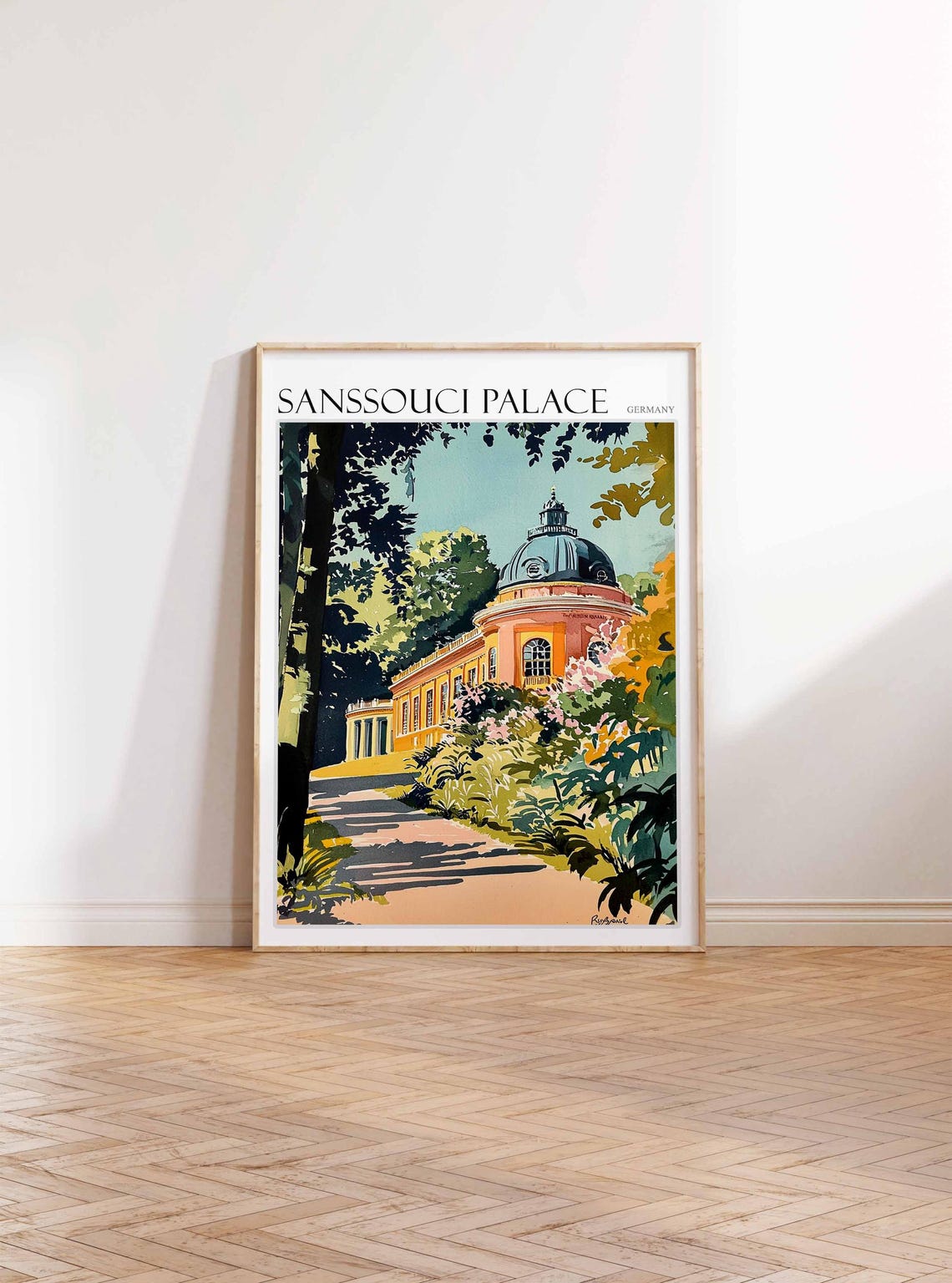 Sanssouci Palace Poster Sanssouci Palace Travel Print German Travel Poster German City Art Travel Poster Travel Wall Art German Gift - Image 2