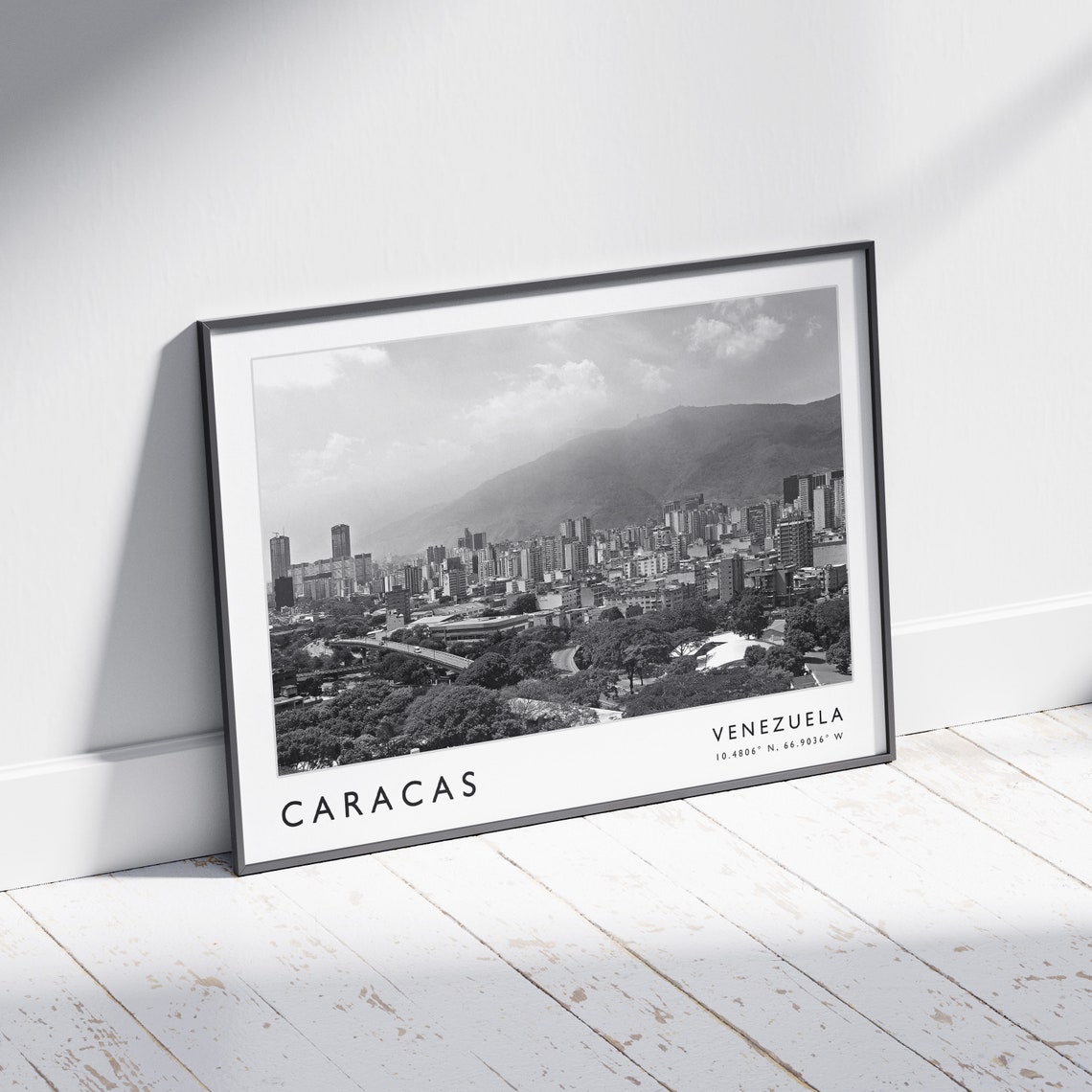 Caracas Travel Print Caracas Travel Poster Venezuela Travel Print Venezuela Print Black And White Travel Poster Travel Art Travel Gift - Image 2