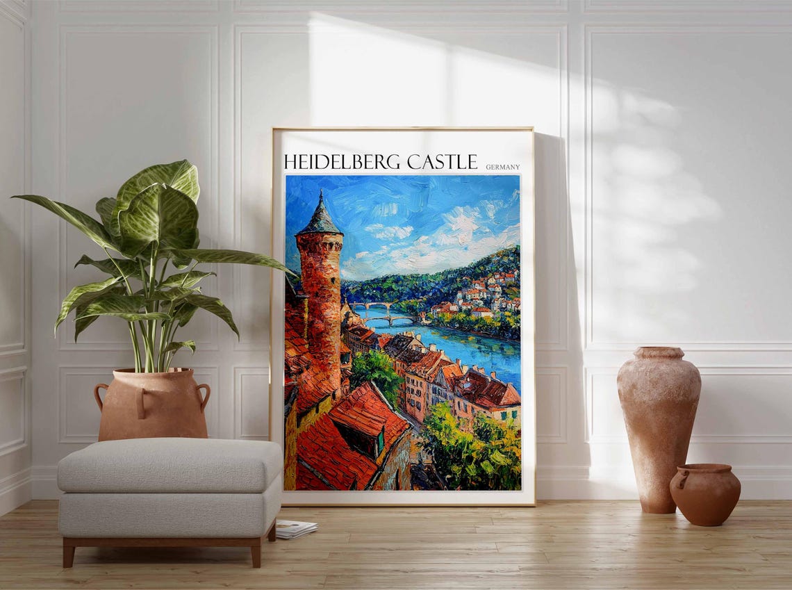 Heidelberg Castle Poster Heidelberg Castle Travel Print German Travel Poster German City Art City Print Travel Poster Travel Wall Art - Image 2