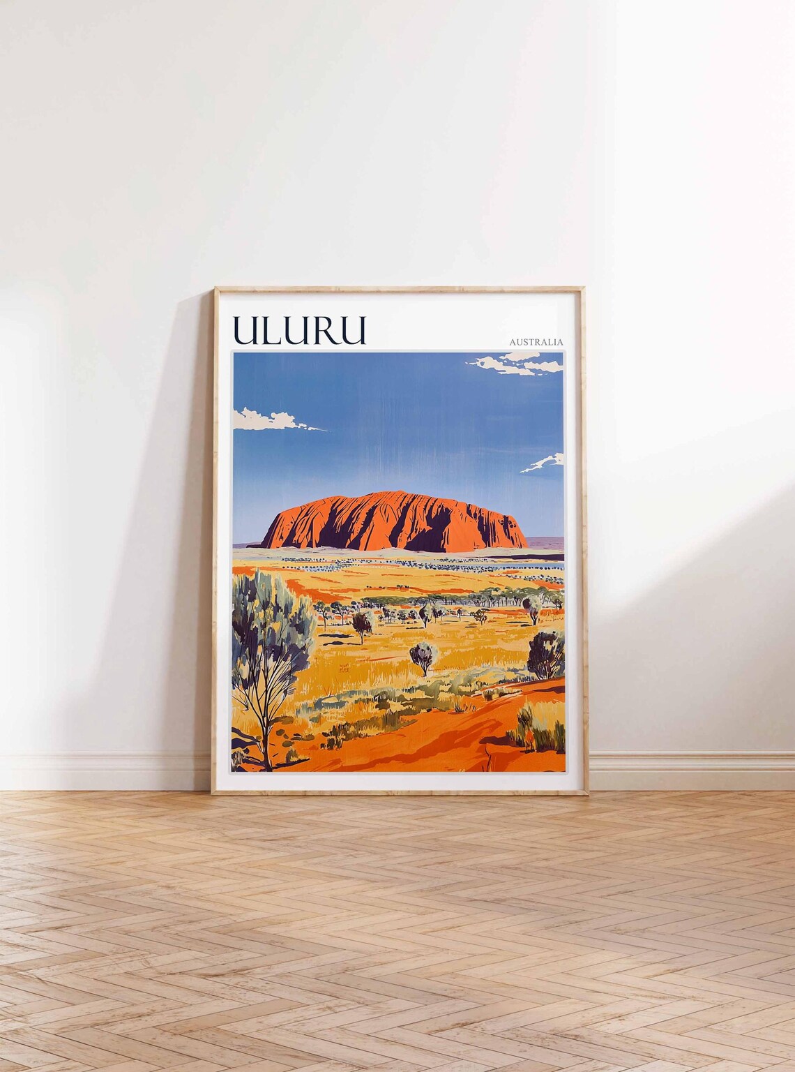 Uluru Australia Red Monolith Outback Plain Classic Scenic Travel Poster - Image 2