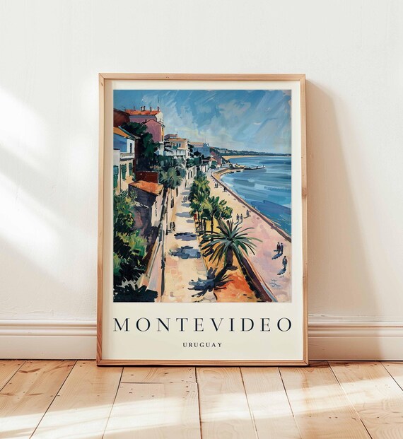 Montevideo Poster Uruguay Travel Print South America Wall Art Coastal City Decor Montevideotravel Gift River Plate