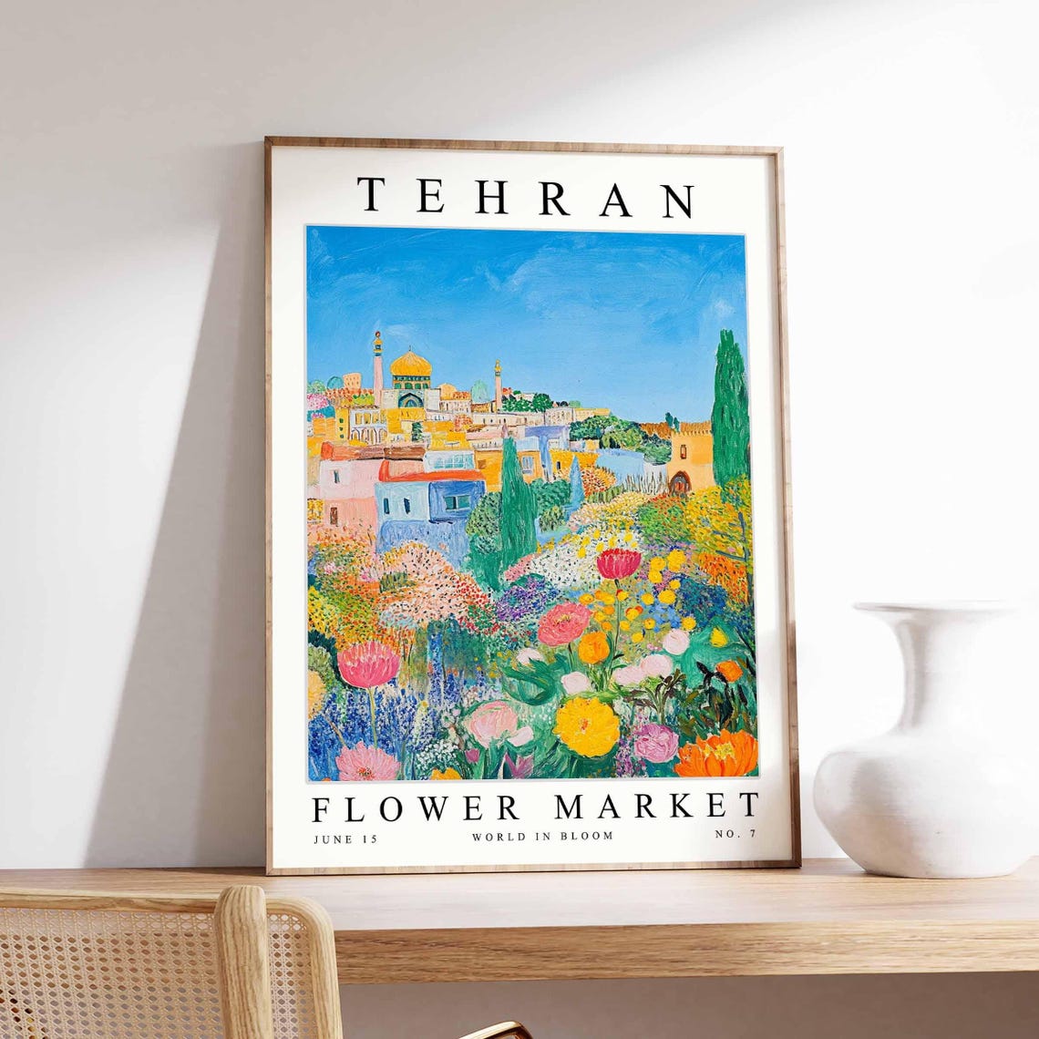 Tehran Flower Market World in Bloom Persian Garden Art Poster