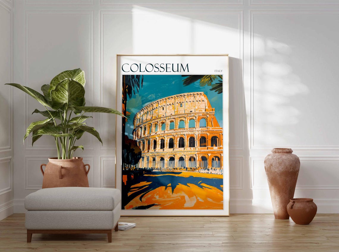 Colosseum Poster Colosseum Travel Print Italy Wall Art Italian Travel Print Italian Decor Italian Gift Colosseum Wall Art - Image 2