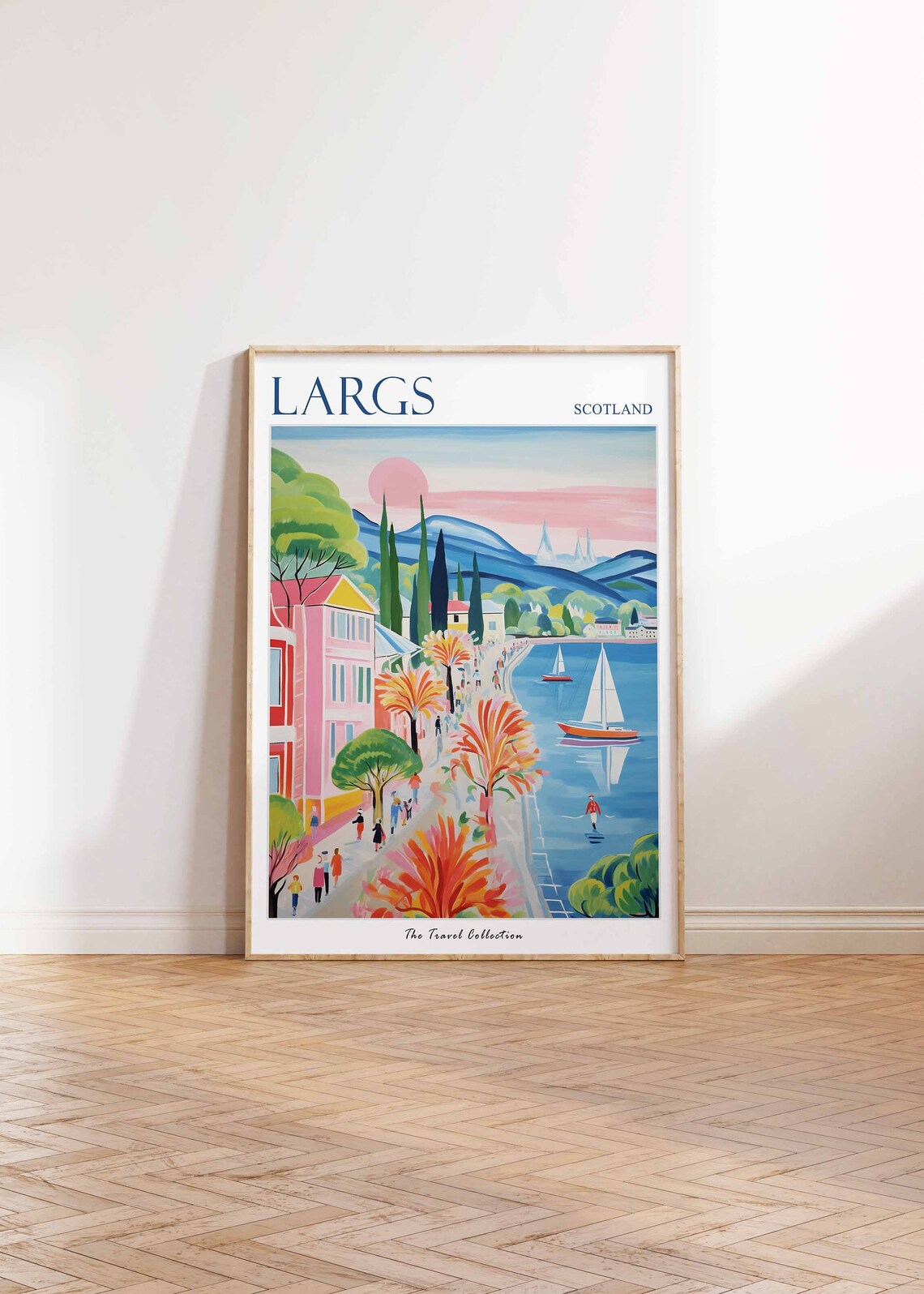 Largs Scotland Sunset Promenade Sailboats Coastal Travel Poster - Image 2