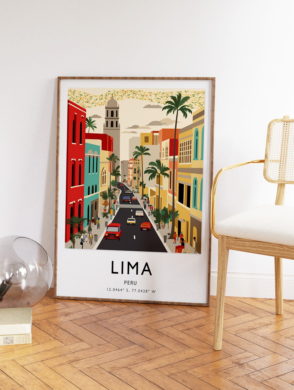 Lima Peru Travel Print Latin America Travel Poster Lima Travel Wall Art Colourful Travel Art Vintage Travel Travel Gift - Image 2