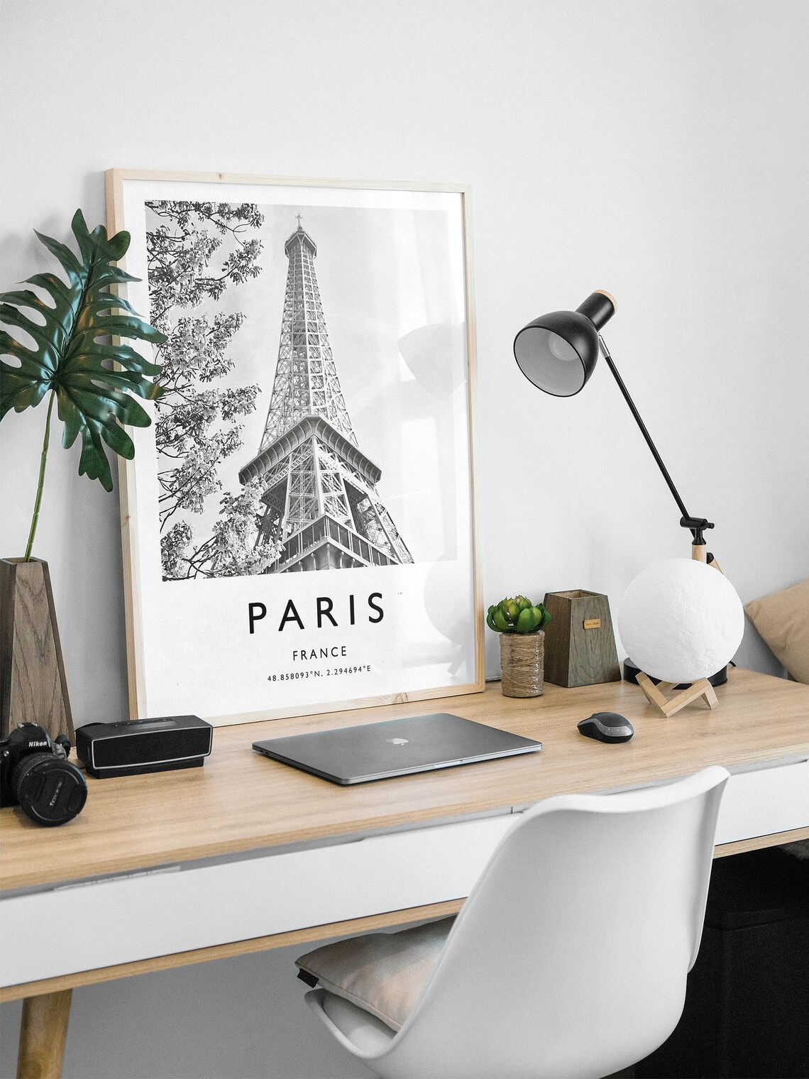 Paris Minimalist Travel Poster, Black and White - Image 2