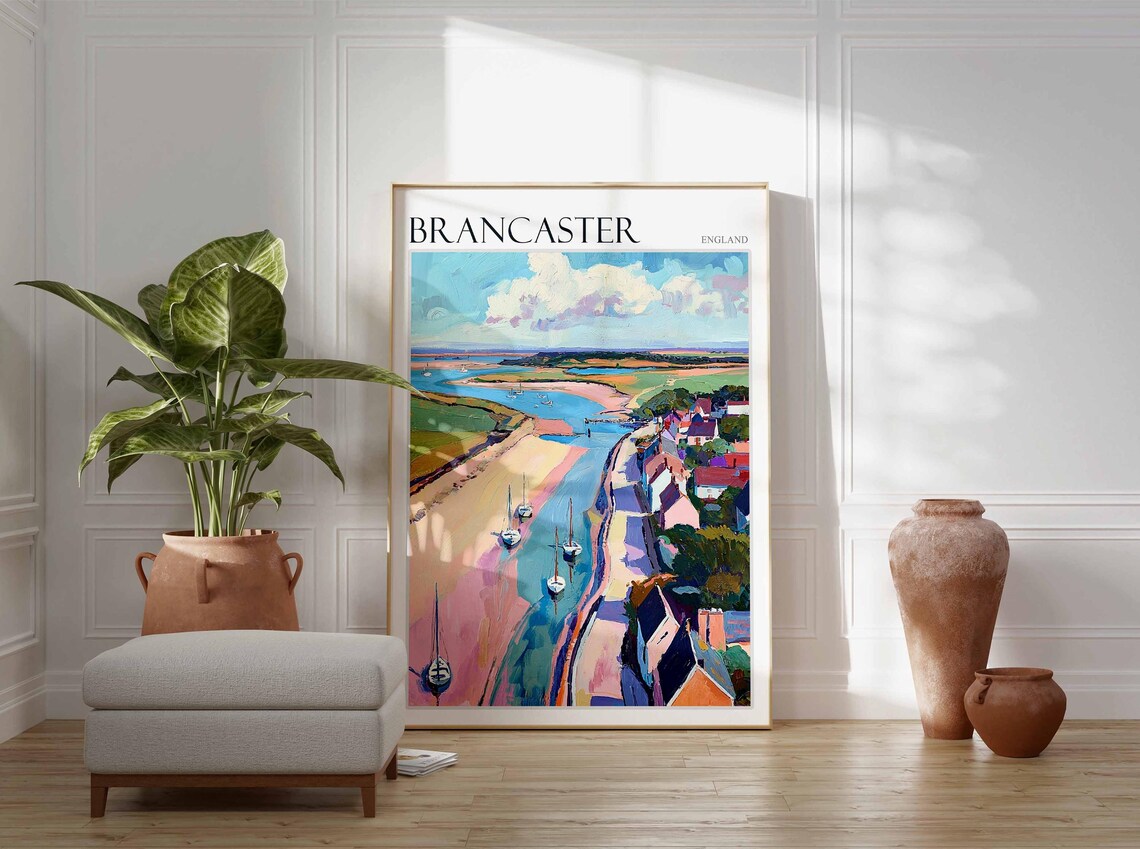Brancaster England Colorful Sailboats on the Estuary Waters Poster - Image 3