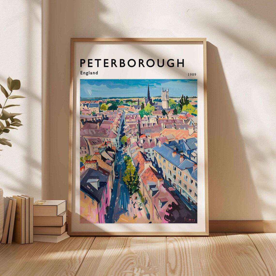 Peterborough UK Poster, Cityscape Art Print