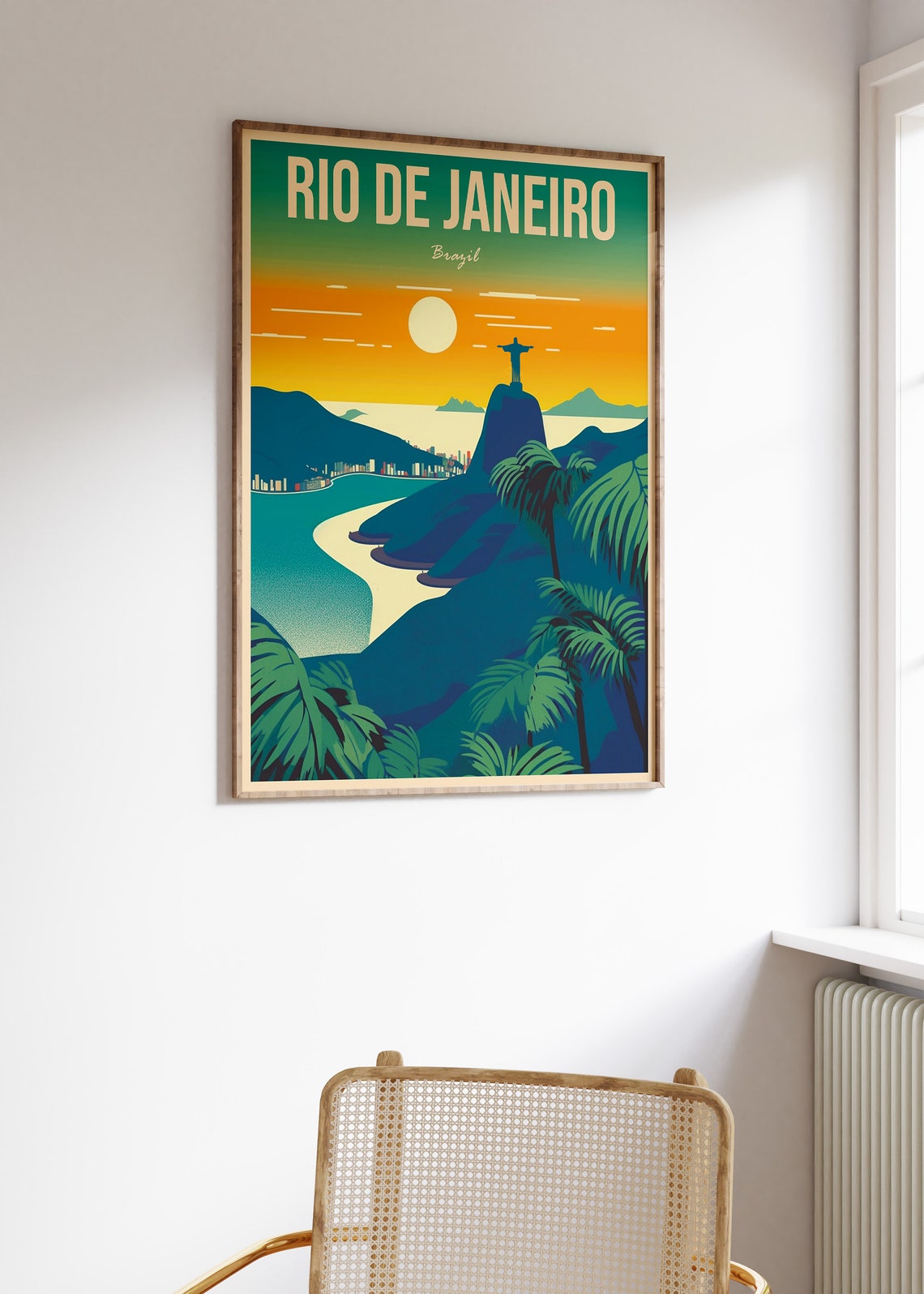 Rio De Janeiro Travel Print Rio De Janeiro Travel Poster Brazil Travel Wall Art Colourful Travel Art Vintage Travel Gift A1a2a3a4 - Image 3