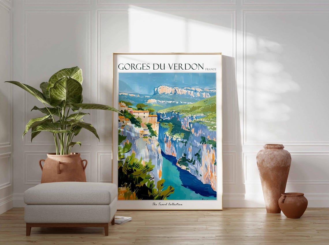 Gorges Du Verdon Poster France Travel Print French Decor Europe Travel Poster European Wall Art Gorges Du Verdon Travel Poster - Image 3
