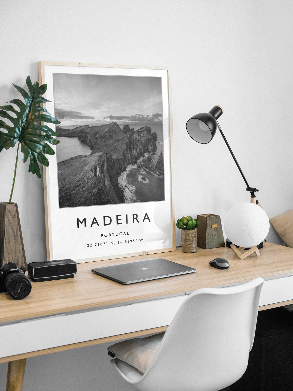 Madeira Travel Print Madeira Travel Poster Portugal Travel Print Beach Travel Poster Sea Travel Art Black And White Travel Gift - Image 2