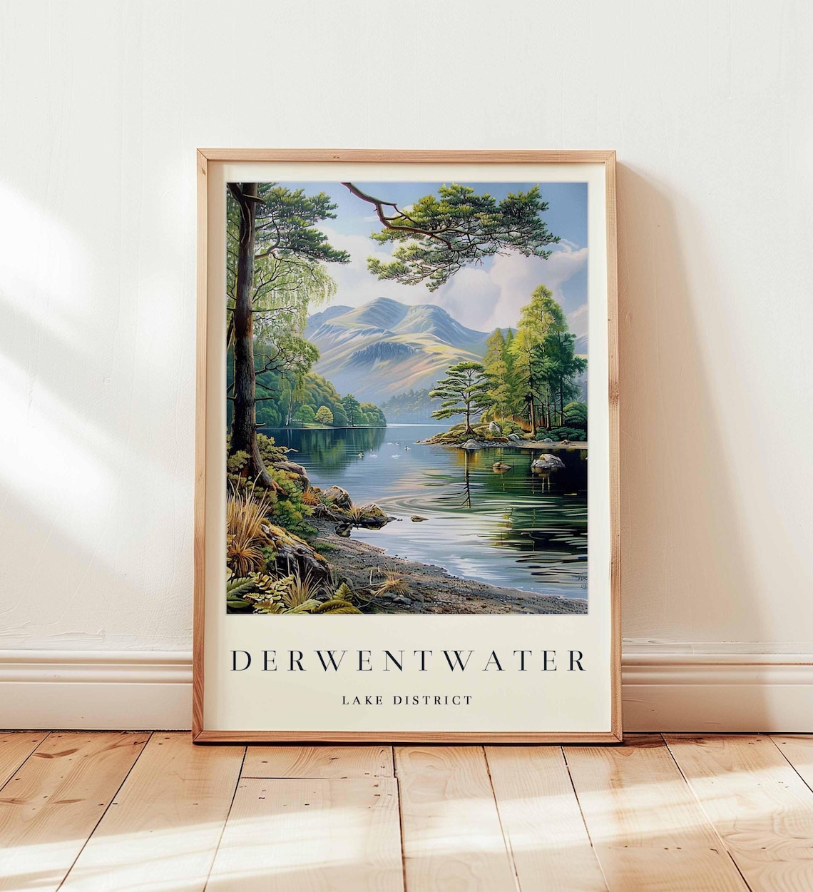 Derwentwater Lake District England Lakeland Watercolor Poster