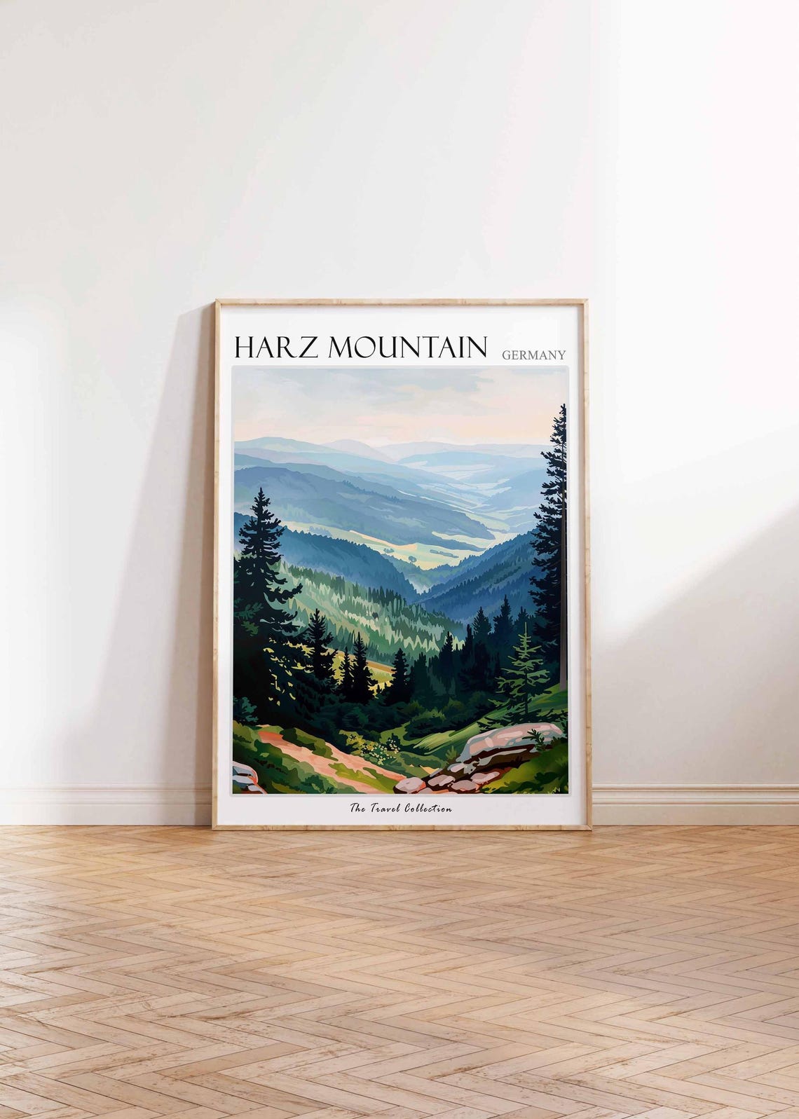 Harz Mountain Germany Pine Forest Valley Travel Collection Poster - Image 2