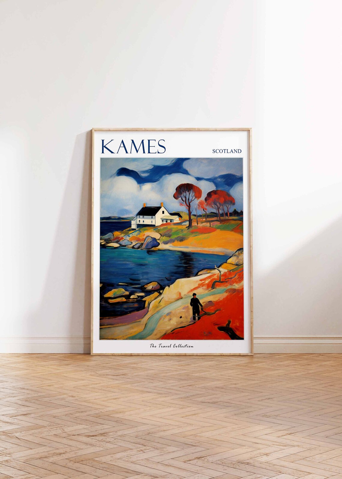 Kames Scotland Fauvist Autumn Cottage on a Rocky Coast Poster - Image 2