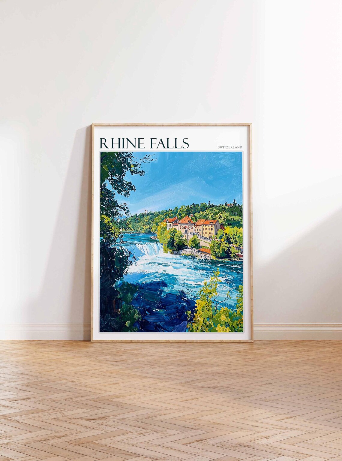Rhine Falls Switzerland Powerful Waterfall Close Up Travel Poster - Image 2