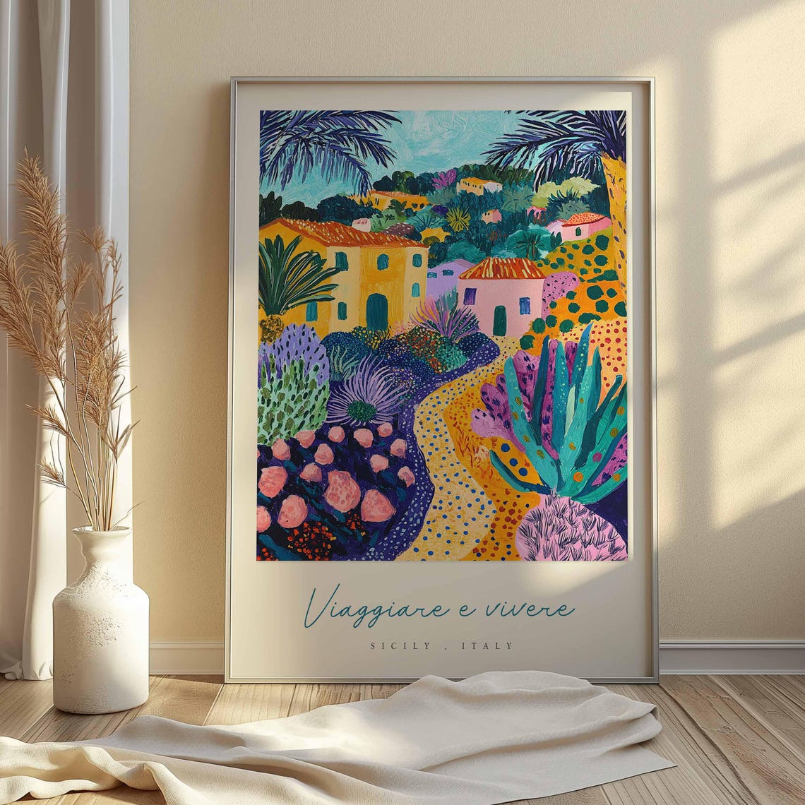 Sicily Poster Italian Travel Print Sicily Travel Art Sicily Wall Art Italy Art Italy Travel Decor Italian Travel Gift - Image 2