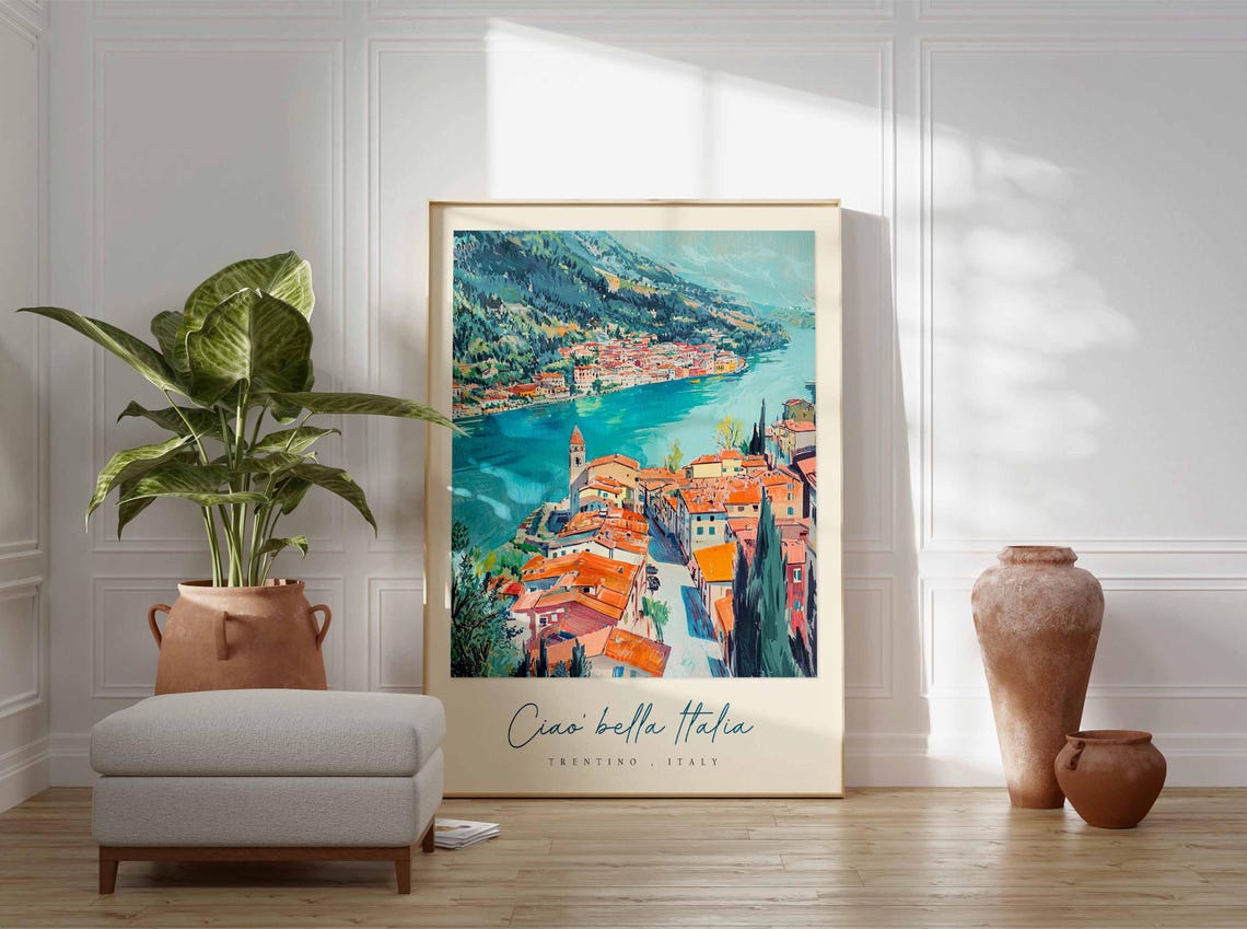 Trentino Poster Italian Travel Print Trentino Travel Art Trentino Wall Art Italy Art Italy Travel Decor Italian Travel Gift - Image 3