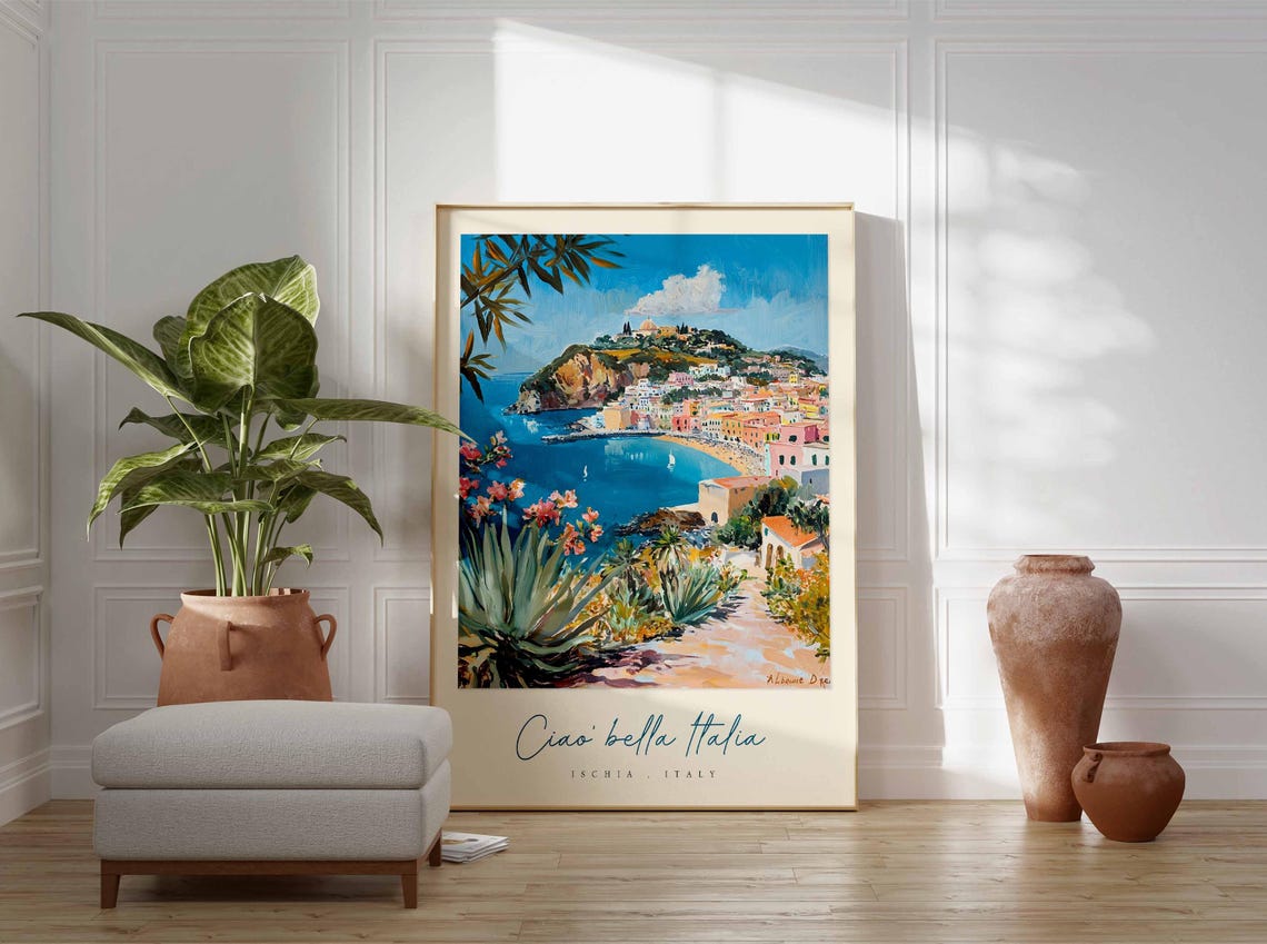 Ischia Poster Italian Travel Print Ischia Travel Art Ischia Wall Art Italy Art Italy Travel Decor Italian Travel Gift - Image 3