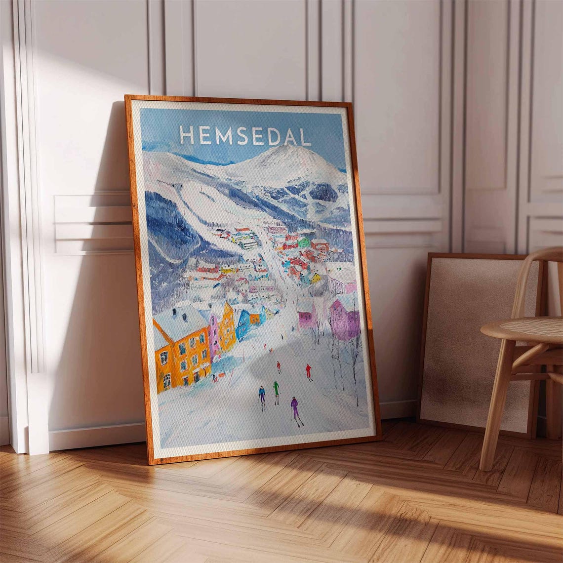 Hemsedal Norway Colorful Ski Village Mountain Art Scene Poster - Image 2
