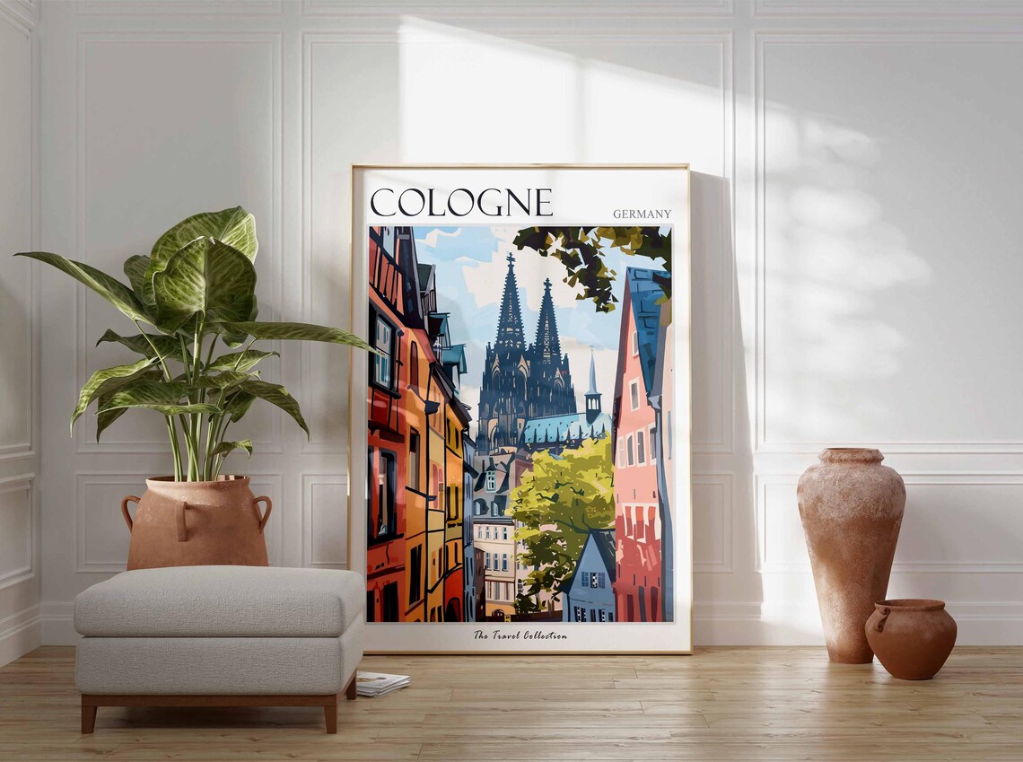 Cologne Poster Germany Travel Print German Decor Europe Travel Poster European Wall Art City Print Cologne Gift Cologne Travel Poster - Image 2