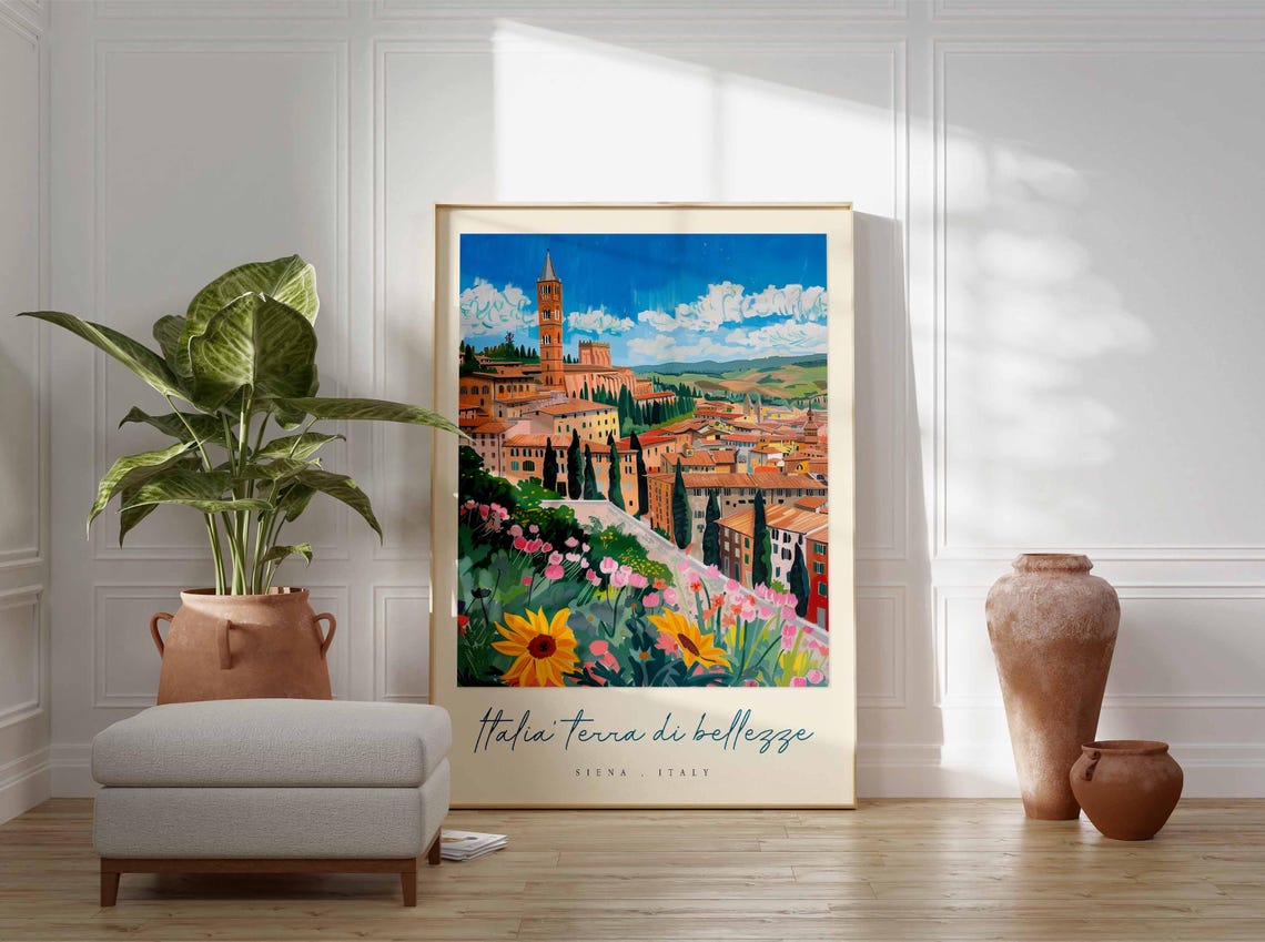 Siena Poster Italian Travel Print Siena Travel Art Siena Wall Art Italy Art Italy Travel Decor Italian Travel Gift - Image 3