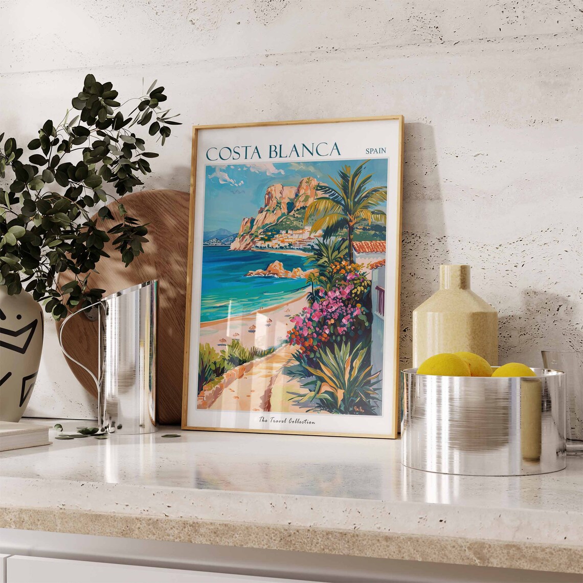 Costa Blanca Travel Poster, Tropical Beach Decor - Image 2