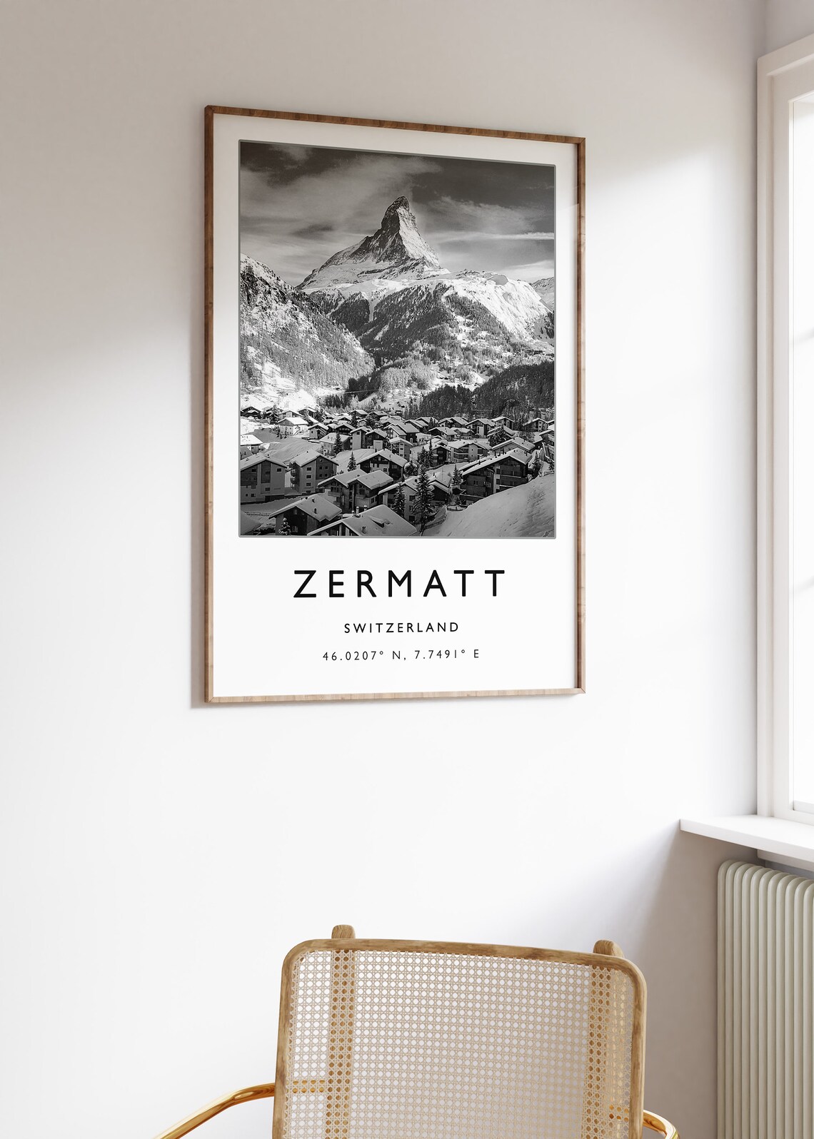 Zermatt Switzerland Skiing Travel Poster, Winter Sport Art - Image 2