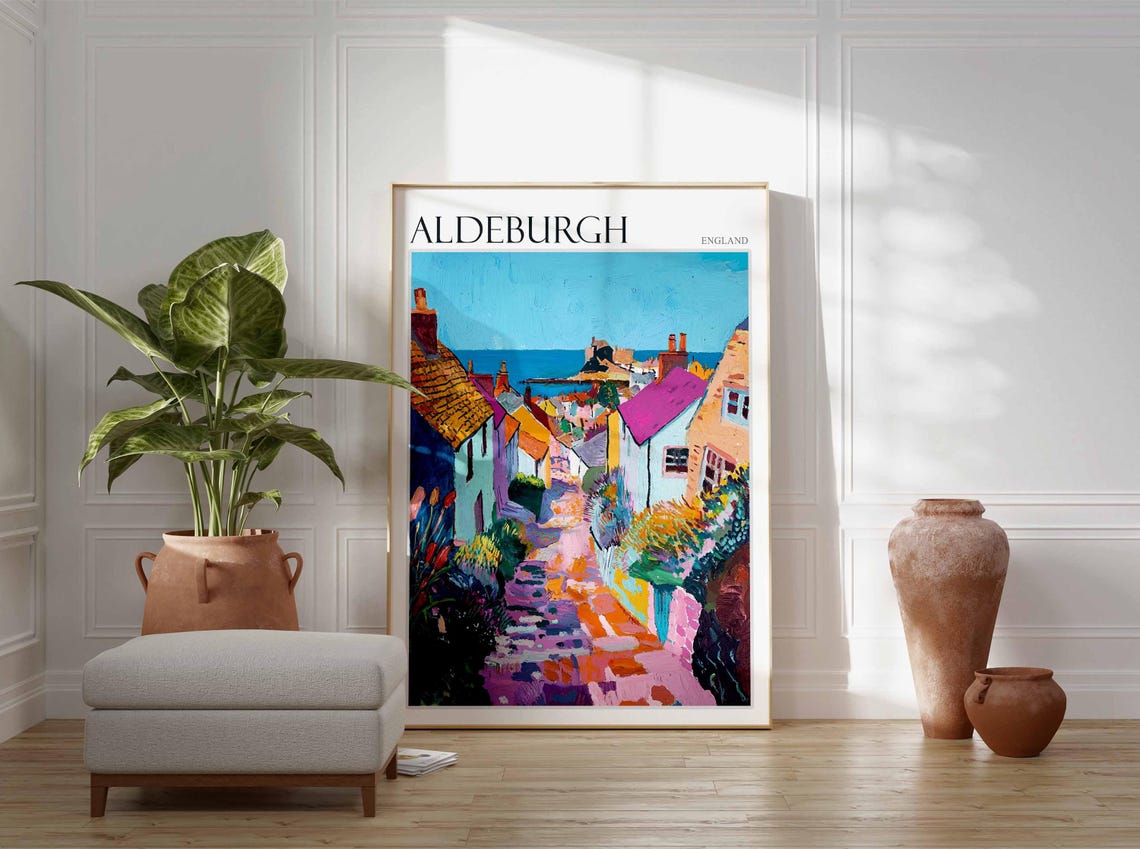 Aldeburgh Wildflower Lane to Sea Expressionist Suffolk Coast Poster - Image 3
