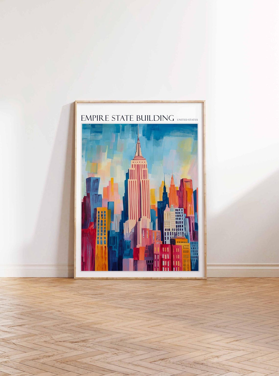 Empire State Building Manhattan Skyscraper Flat Graphic Art Poster - Image 3