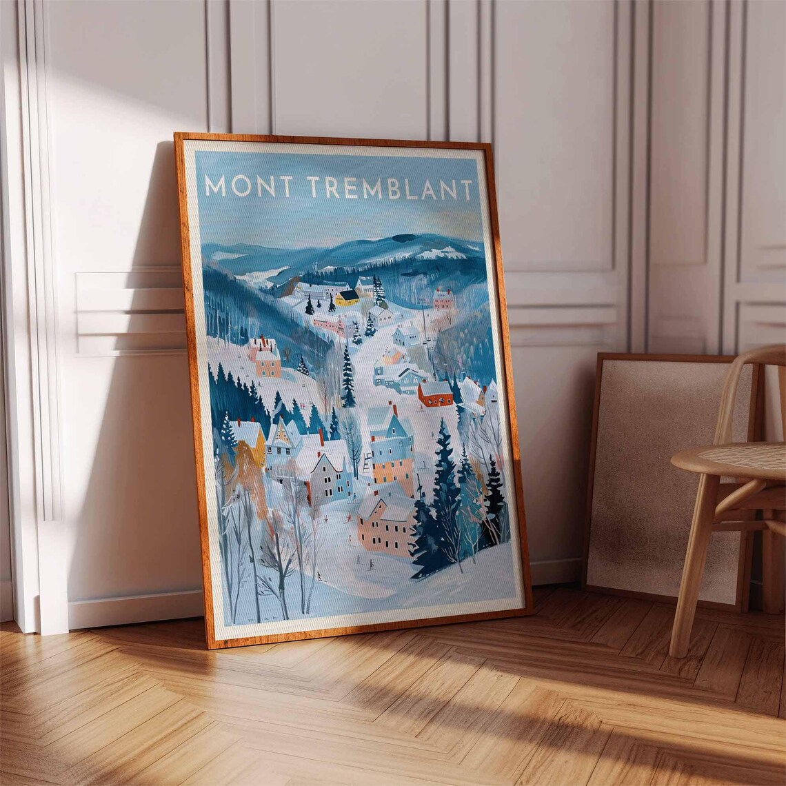 Mont Tremblant Canada Pastel Valley Village Winter Scene Poster - Image 3
