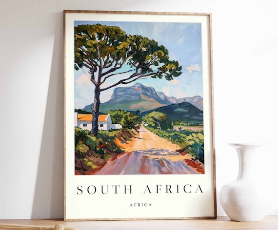 South Africa Poster South Africa Travel Print Africa Wall Art African Travel Print Tropical Decor Botanical Print South Africa Gift