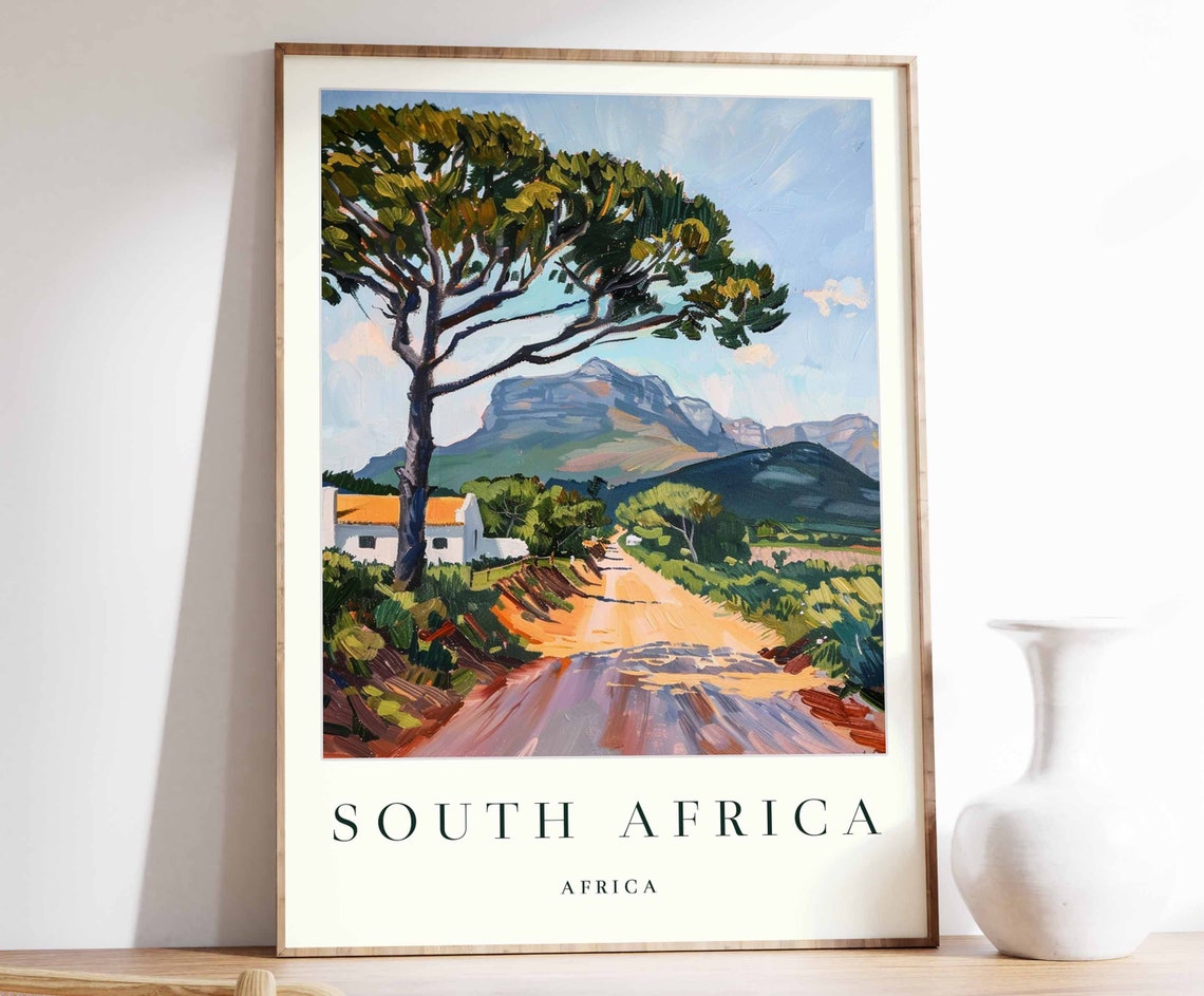 South Africa Poster South Africa Travel Print Africa Wall Art African Travel Print Tropical Decor Botanical Print South Africa Gift