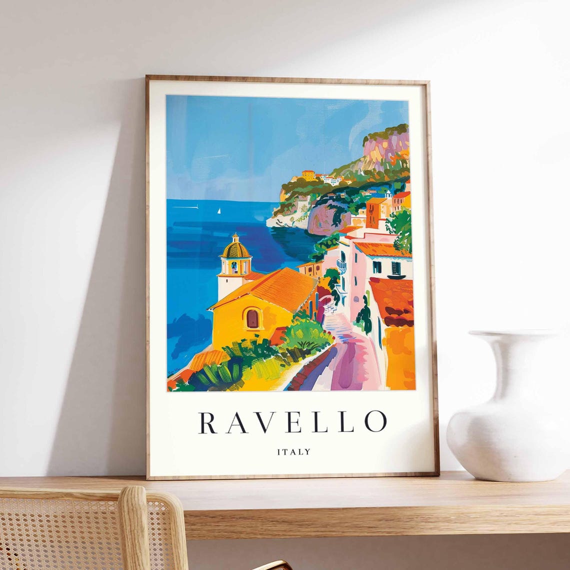 Ravello Italy Amalfi Coast Town Domed Church Winding Street Poster