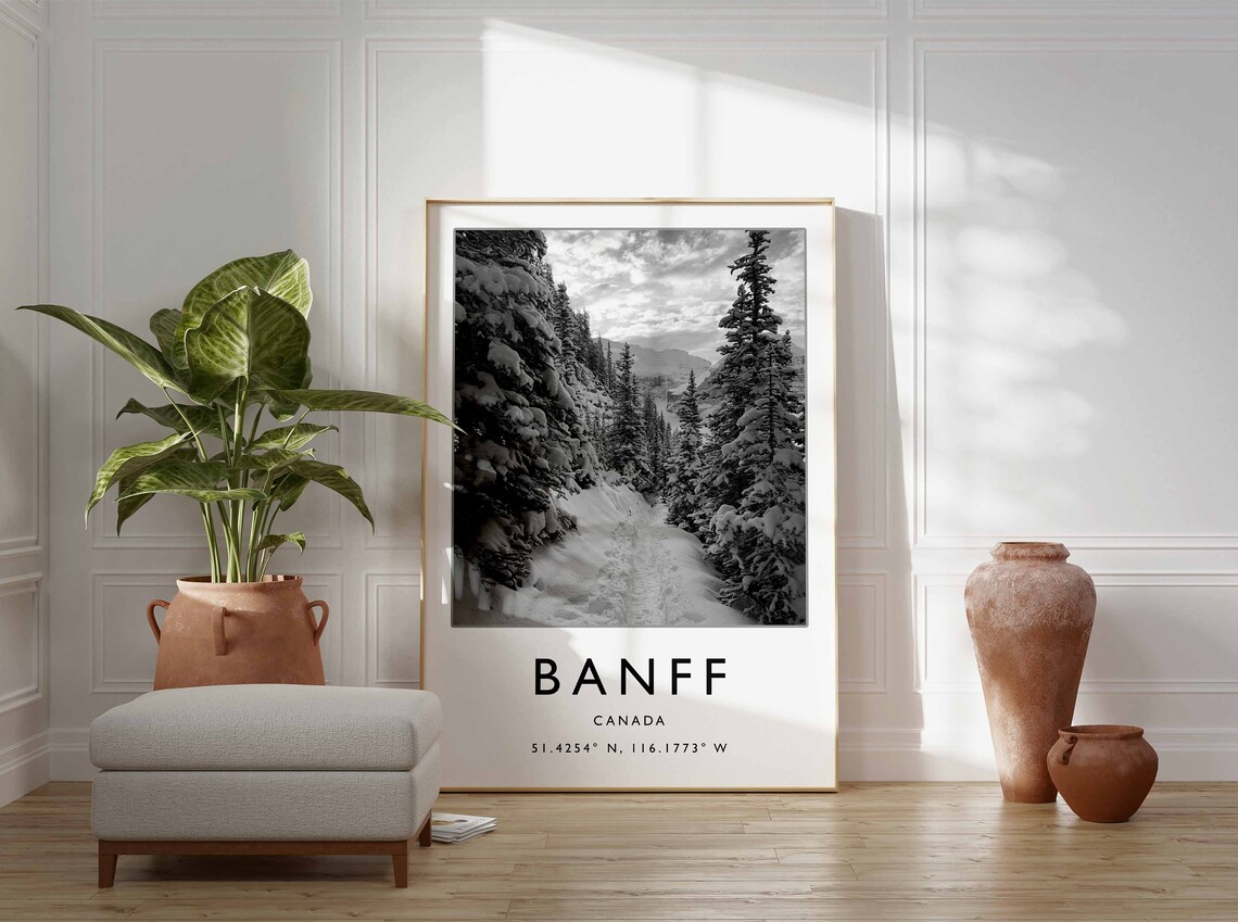 Banff Skiing Travel Poster, Canadian Winter Sport - Image 2