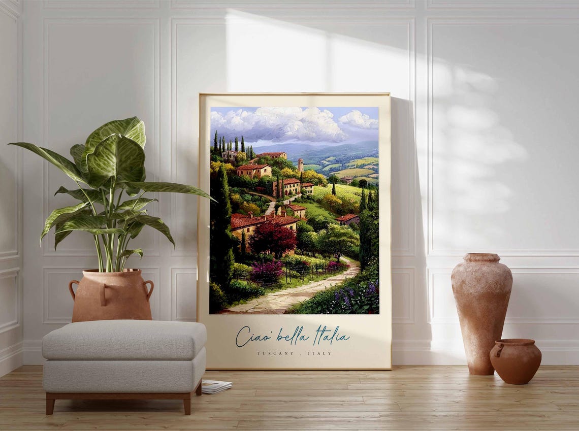 Tuscany Poster Italian Travel Print Tuscany Travel Art Tuscany Wall Art Italy Art Italy Travel Decor Italian Travel Gift - Image 3