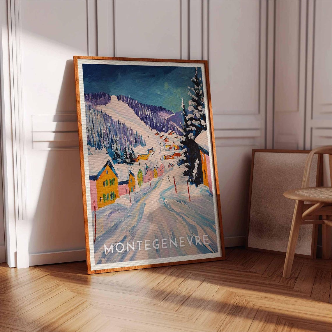 Skiing Travel Poster Montgenvre Ski Print France Travel Print Skiing Art Skiing Print Winter Sport Art Ski Gift - Image 3