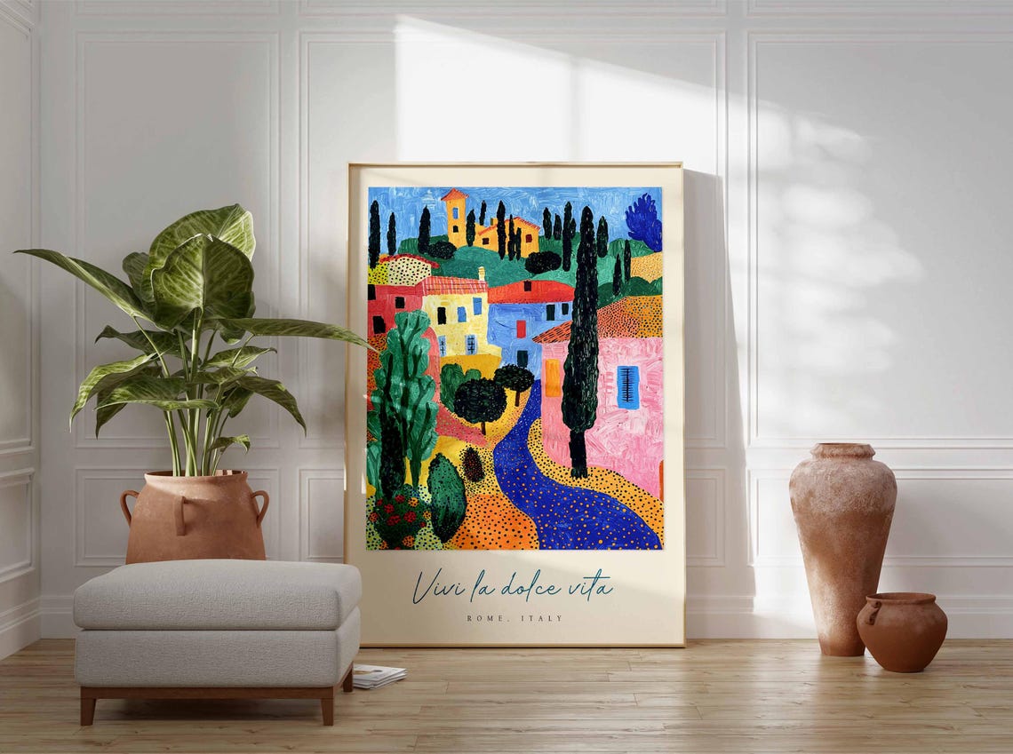 Rome Poster Italian Travel Print Rome Travel Art Rome Wall Art Italy Art Italy Travel Decor Italian Travel Gift - Image 3