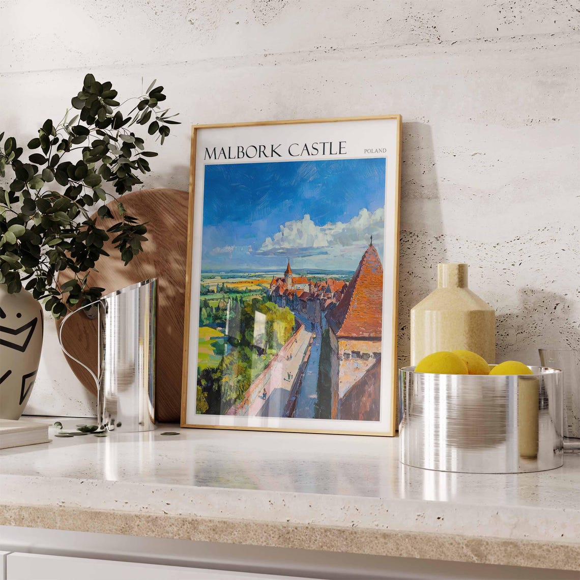 Malbork Castle Poland Rampart View Town Old Brick Art Poster - Image 2