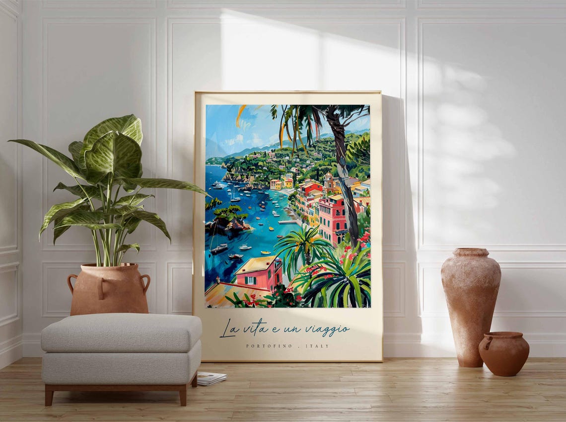 Portofino Poster Italian Travel Print Portofino Travel Art Portofino Wall Art Italy Art Italy Travel Decor Italian Travel Gift - Image 3