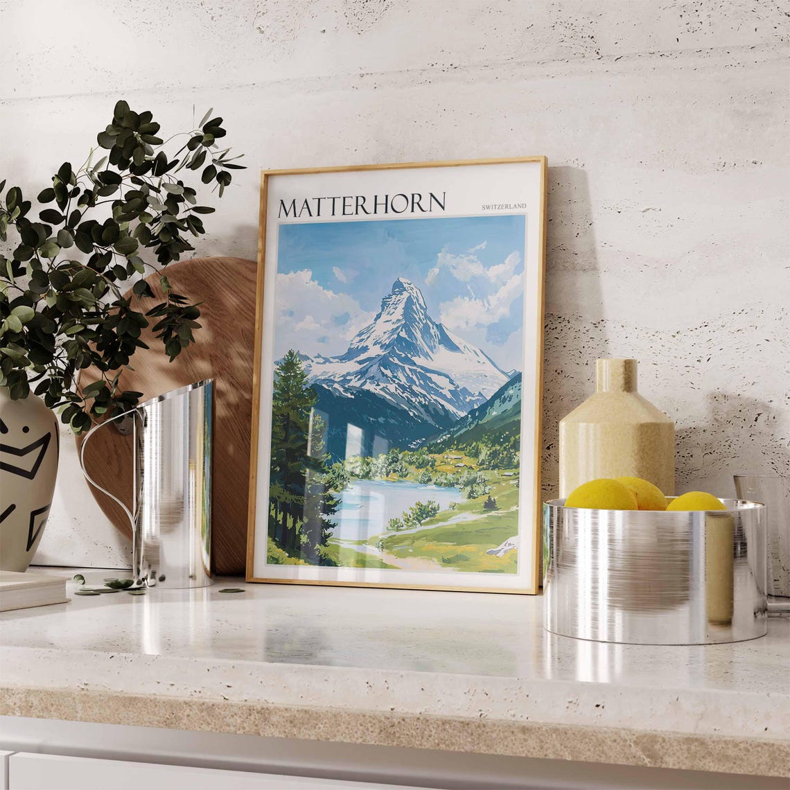 Matterhorn Poster Matterhorn Travel Print Swiss Decor Europe Travel Poster European Wall Art Switzerland Wall Art Mountain Poster - Image 2